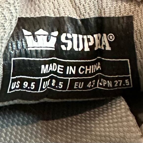 SUPRA gray sneaker lace up knit upper size 9.5 - Picture 6 of 6